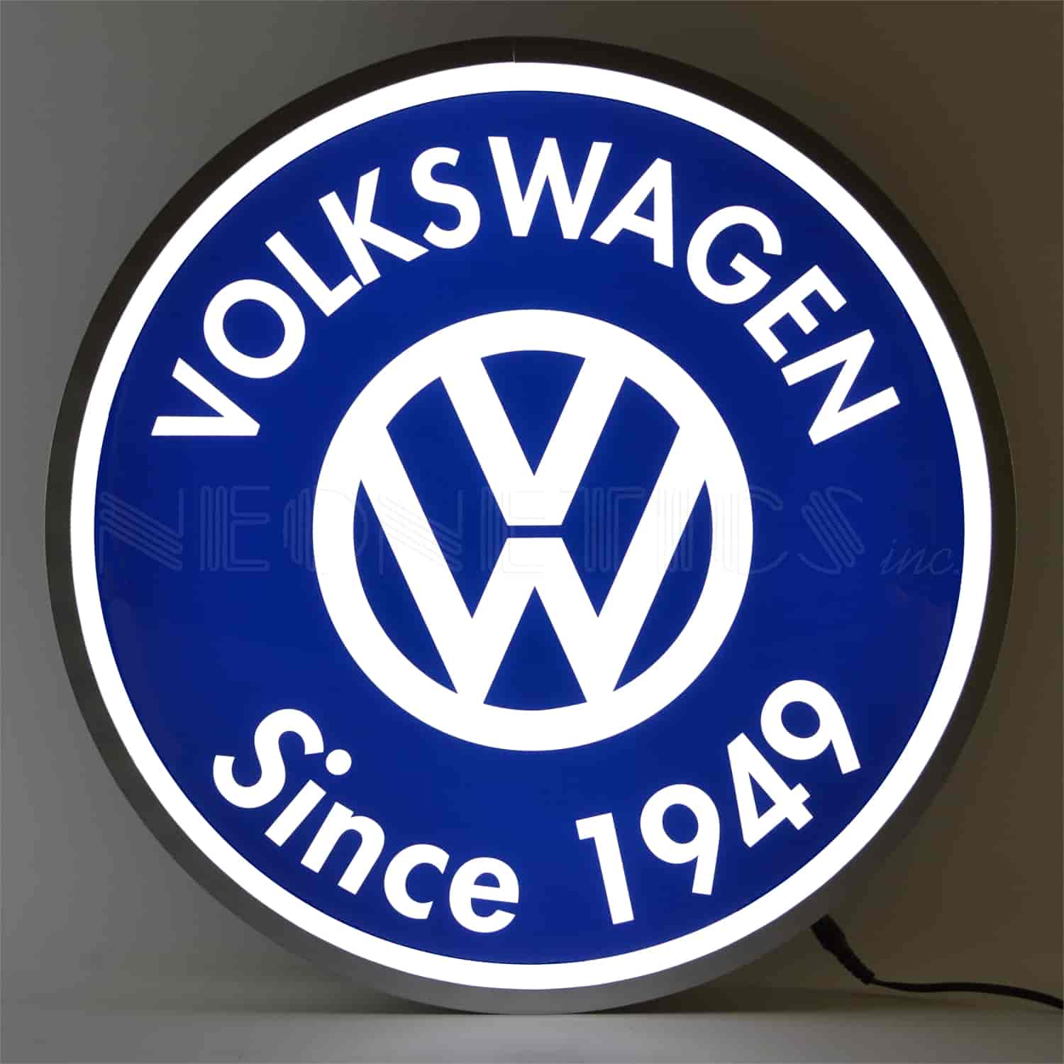 Backlit LED Lighted Round Sign Volkswagen Since 1949