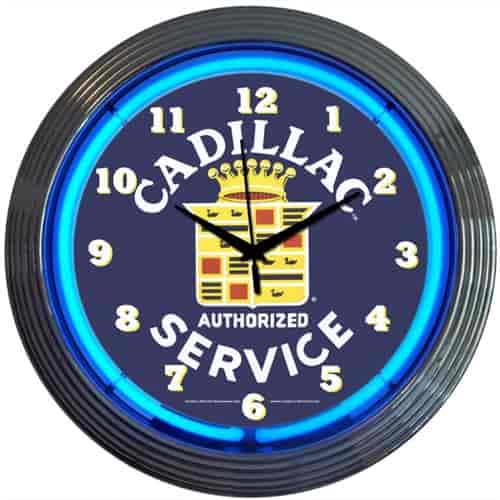 Cadillac Authorized Service Neon Clock