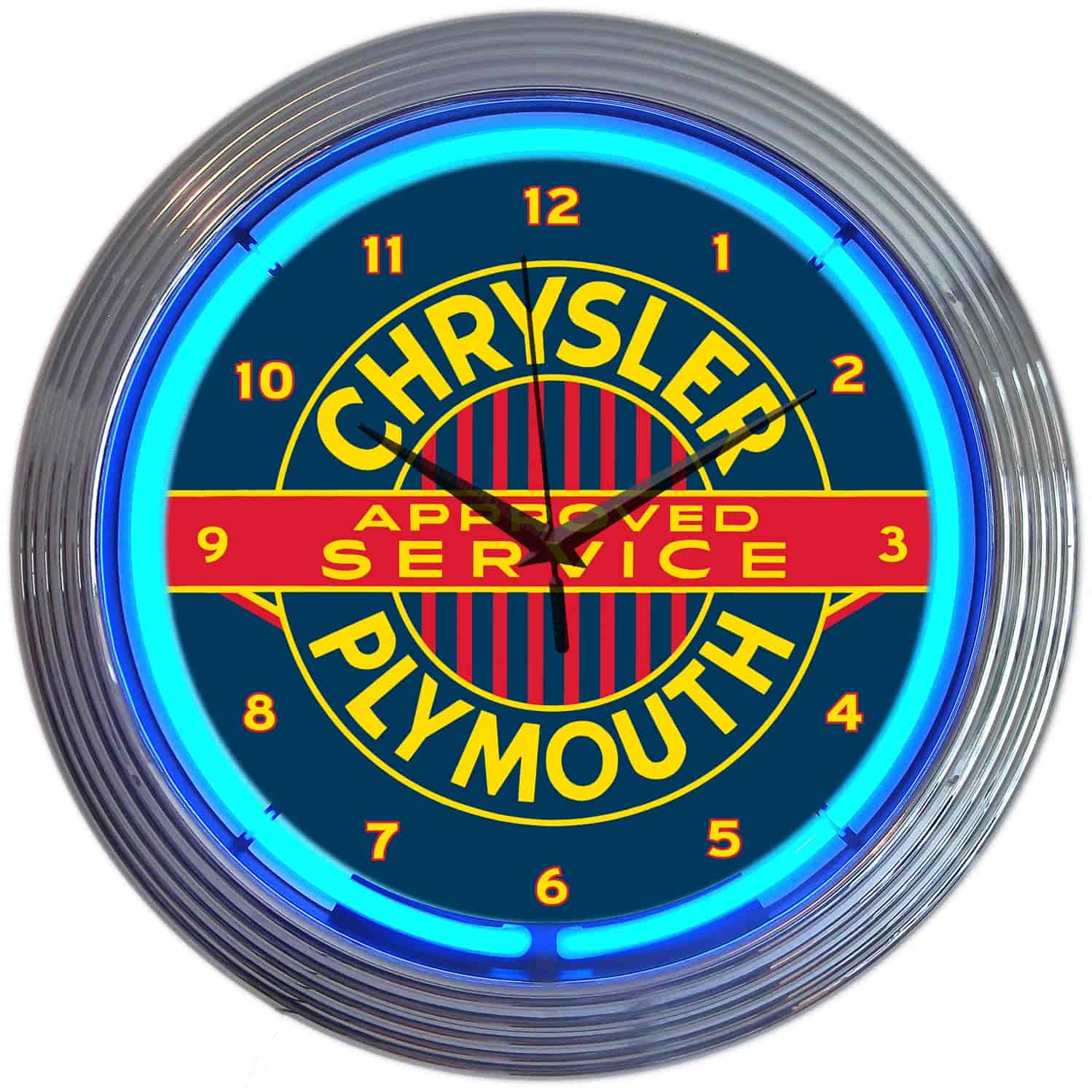 Chrysler Plymouth Approved Service Neon Clock