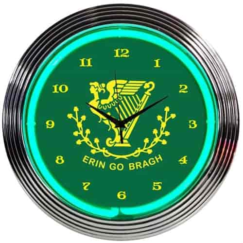 Irish St. Patrick Day Neon Clock