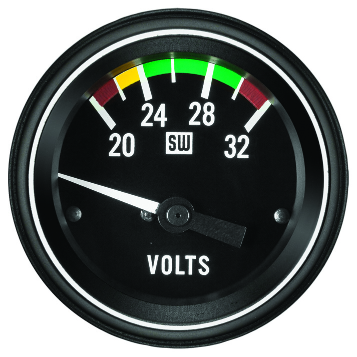 Gauge, Voltmeter, 2 1/16, 18V, Digital, Silver Dial W/ Red Led
