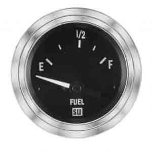 Deluxe-Series Fuel Level Gauge, 2-1/16 in. Diameter, Electrical - Black Facedial