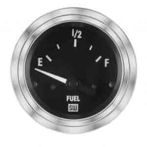 Deluxe-Series Fuel Level Gauge, 2-1/16 in. Diameter, Electrical - Black Facedial