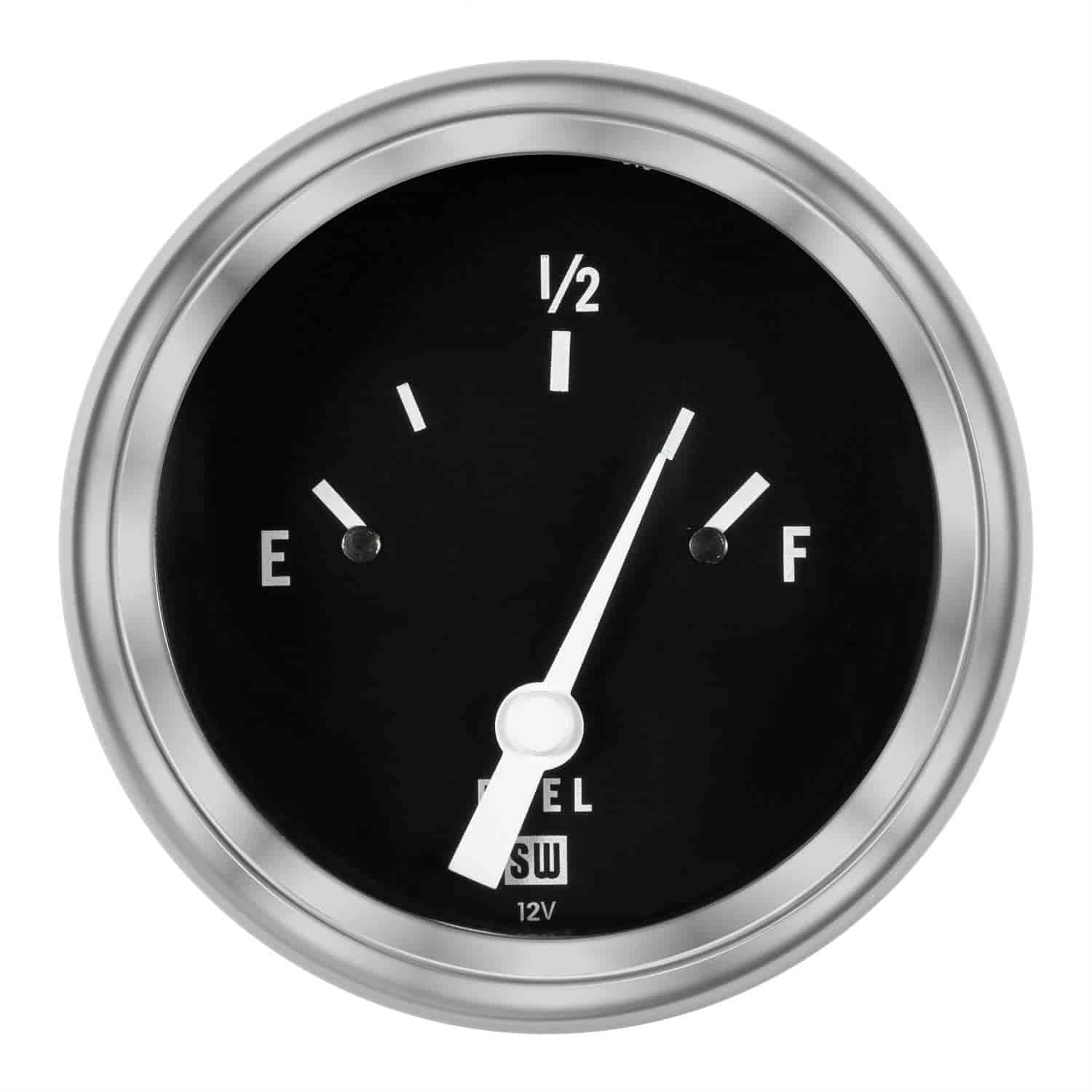 Deluxe-Series Fuel Level Gauge, 2-5/8 in. Diameter, Electrical - Black Facedial