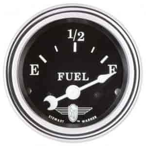 Wings-Series Fuel Level Gauge, 2-1/16 in. Diameter, Electrical - Black Facedial