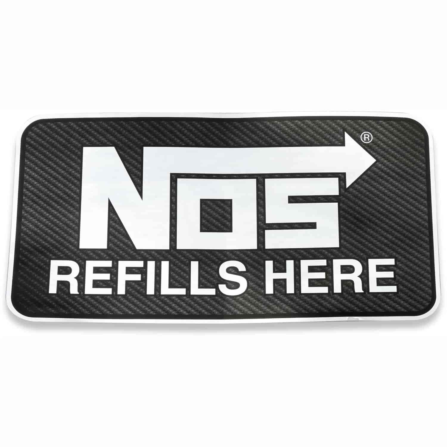 NOS Refills Here Decal [Carbon Fiber Printed Vinyl]