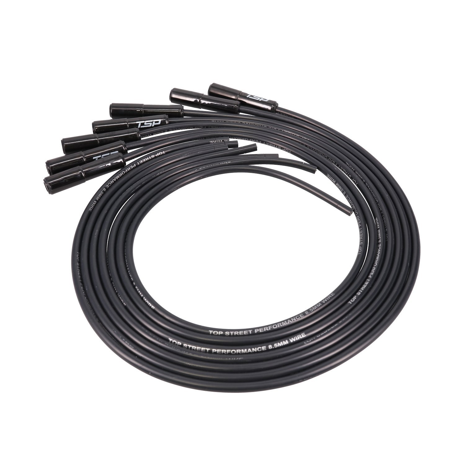 81025BCE LS/LT Universal Ignition Wires, 8.5mm Black, Straight Black Ceramic Plug Boots