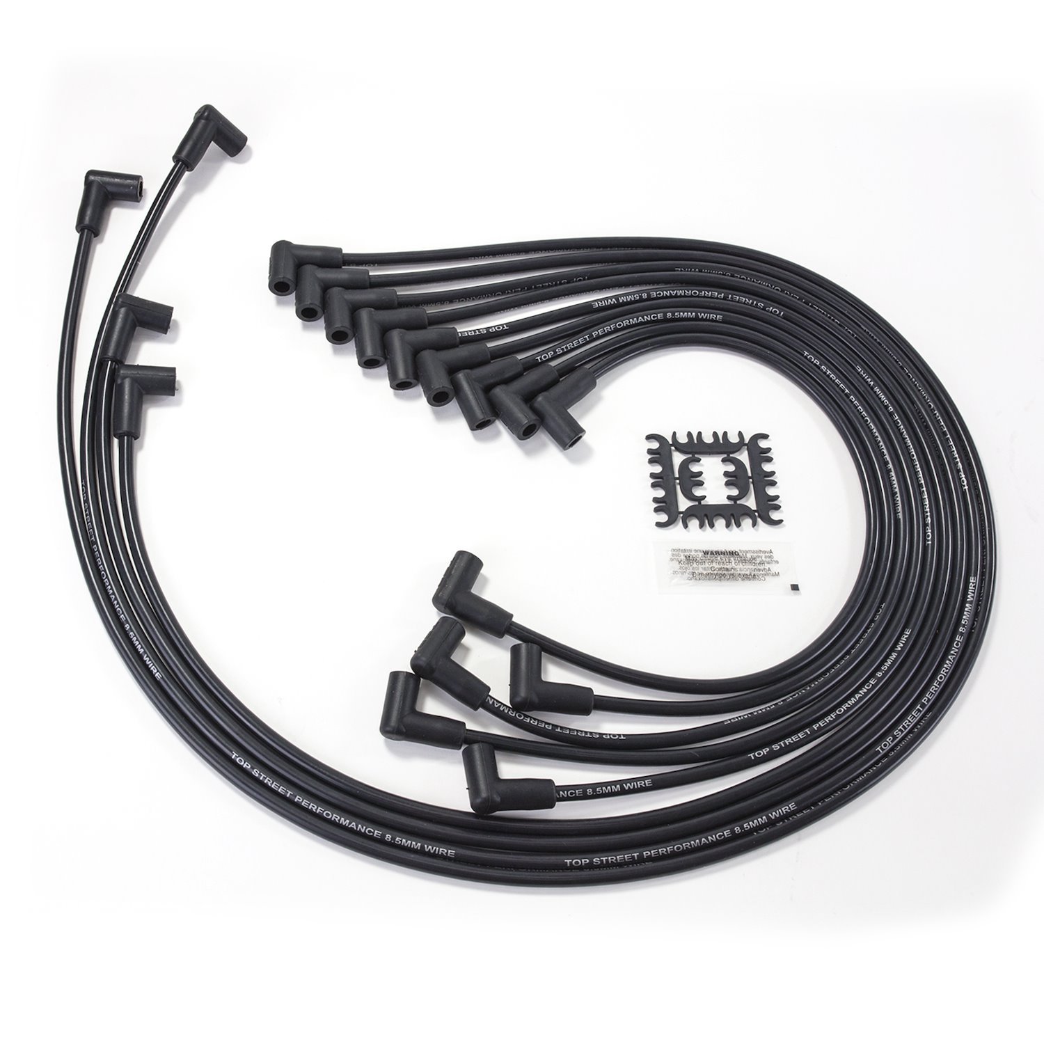 82090 Chevy Small Block Ignition Wires, 8.5mm Black, 90-Degrees Plug Boots