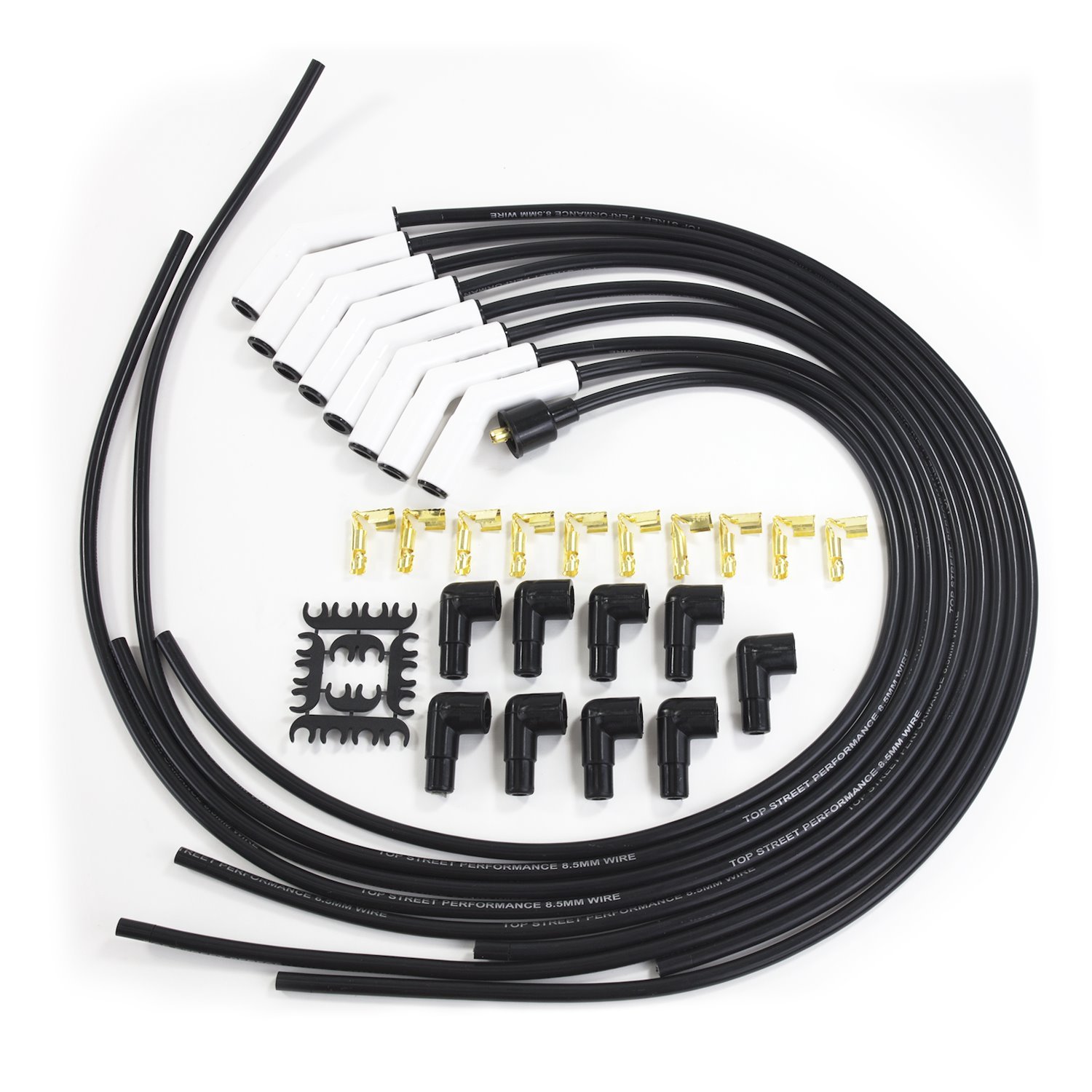 85035CE Universal Ignition Wires, 8.5mm Black, 135 Deg. Ceramic Plug Boots
