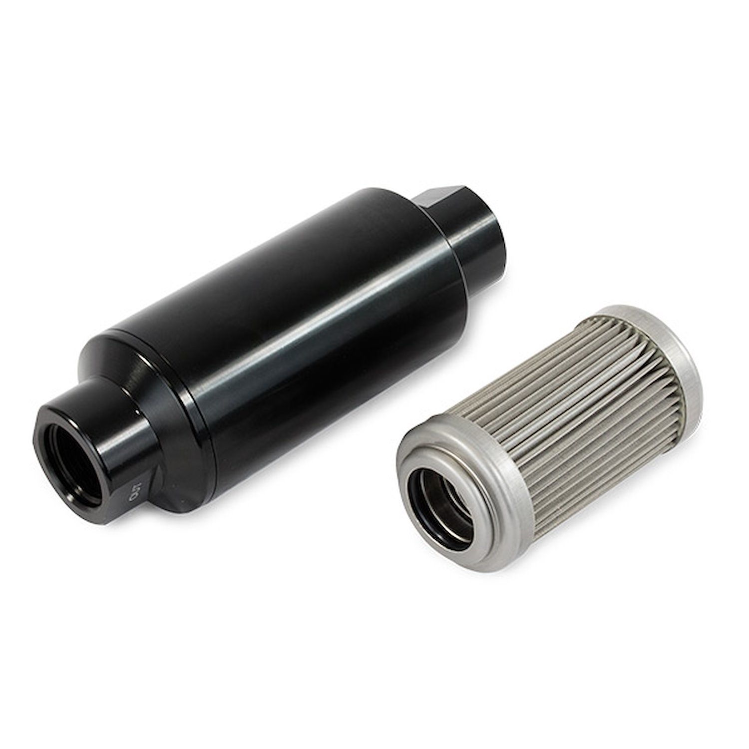 JM1022BK Fuel Filter w/ 40 Micron Stainless Steel Element, Black
