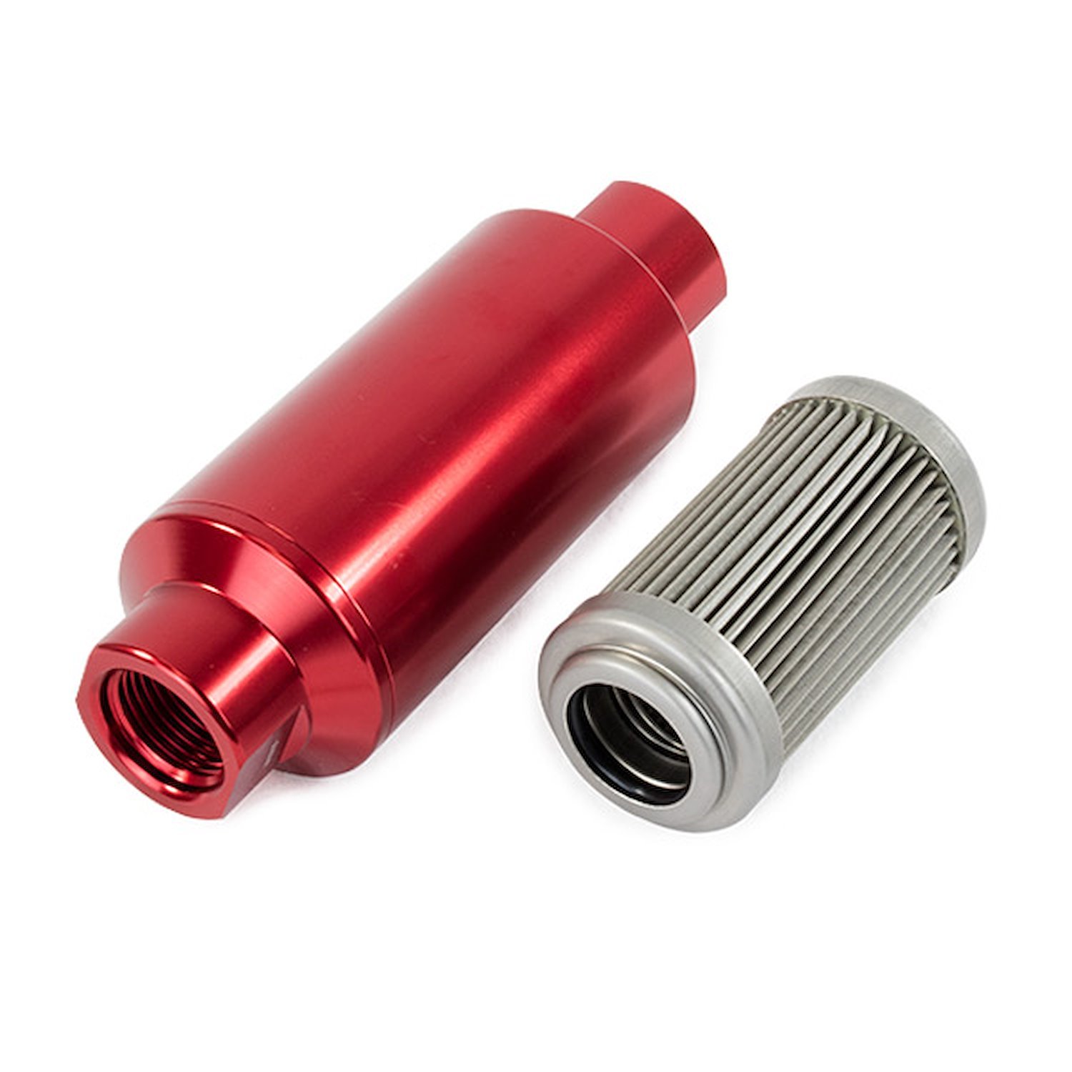 JM1022R Fuel Filter w/ 40 Micron Stainless Steel Element, Red