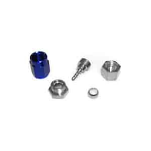 COMPRESSION FITTING FOR BLACK NXL LINE. INCLUDES COMPRESSION FITTING HOSE INSERT AND BLUE B-NUT.