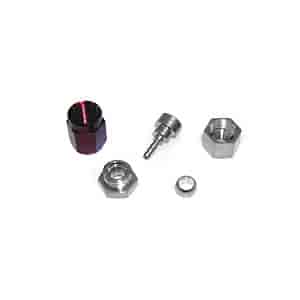 COMPRESSION FITTING FOR BLACK NXL LINE. INCLUDES COMPRESSION FITTING HOSE INSERT AND RED B-NUT.