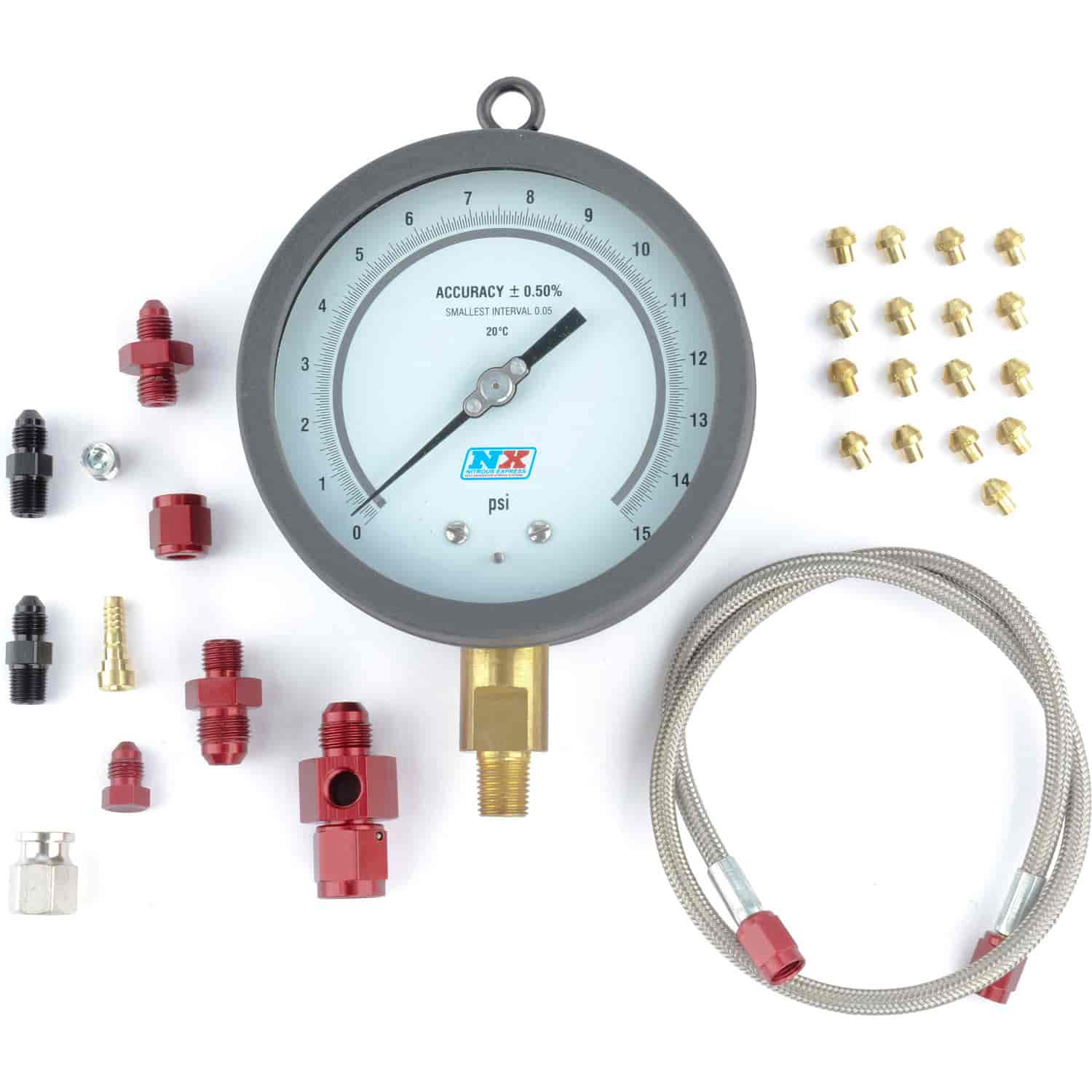 Master Flo-Check Pro Nitrous Pressure Check Kit 6" Certified Gauge with Plastic Case
