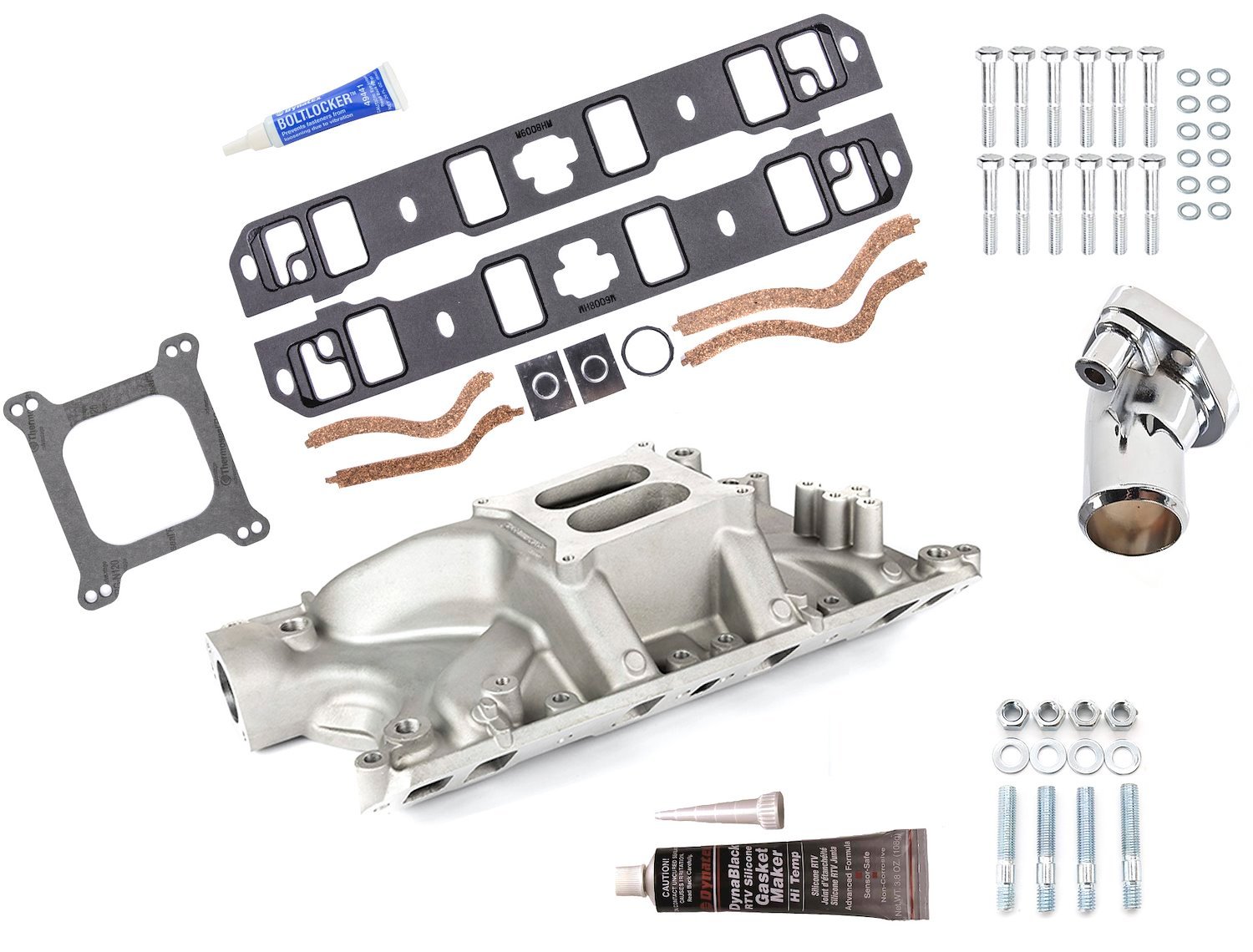 LowRise Intake Manifold Kit Ford 351 Windsor [Satin Finish]