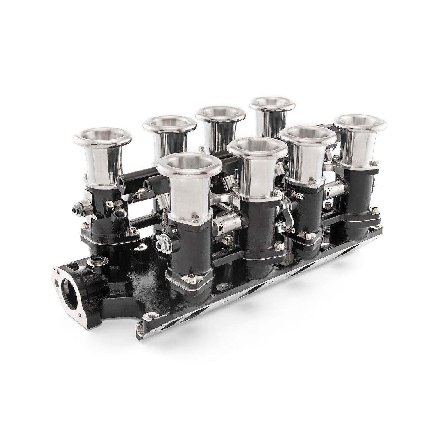 Downdraft EFI Stack Intake Manifold - Small Block Ford 260, 289, 302W Fuel Injected - Black