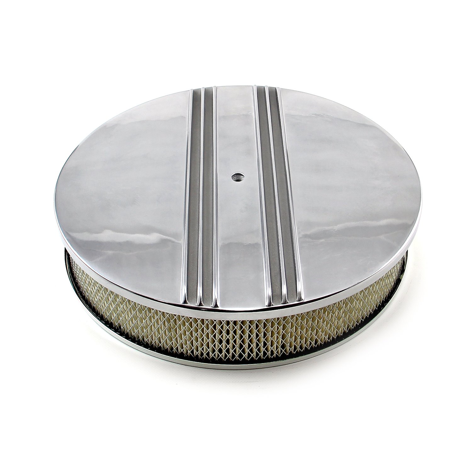 14 Classic Finned Polished Aluminum Air Cleaner Kit