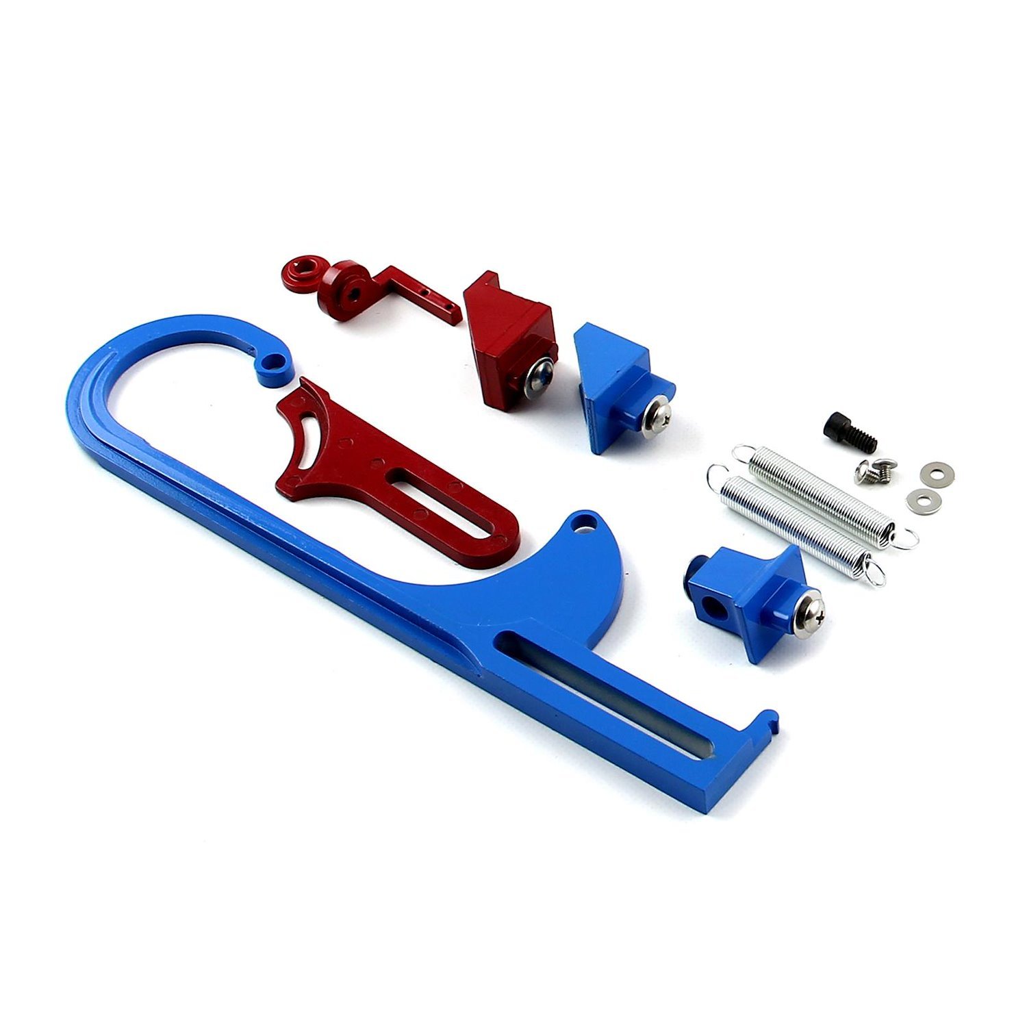 Carburetor Throttle Cable Bracket Kit - Red/Blue w/ Return Springs and Mount