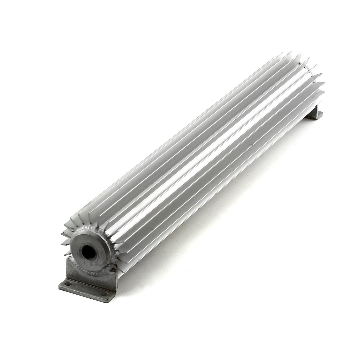 Single Pass Transmission Oil Cooler With 3/8" Hose Barb Fittings Overall: 3" H x 3.25" T x 18" W