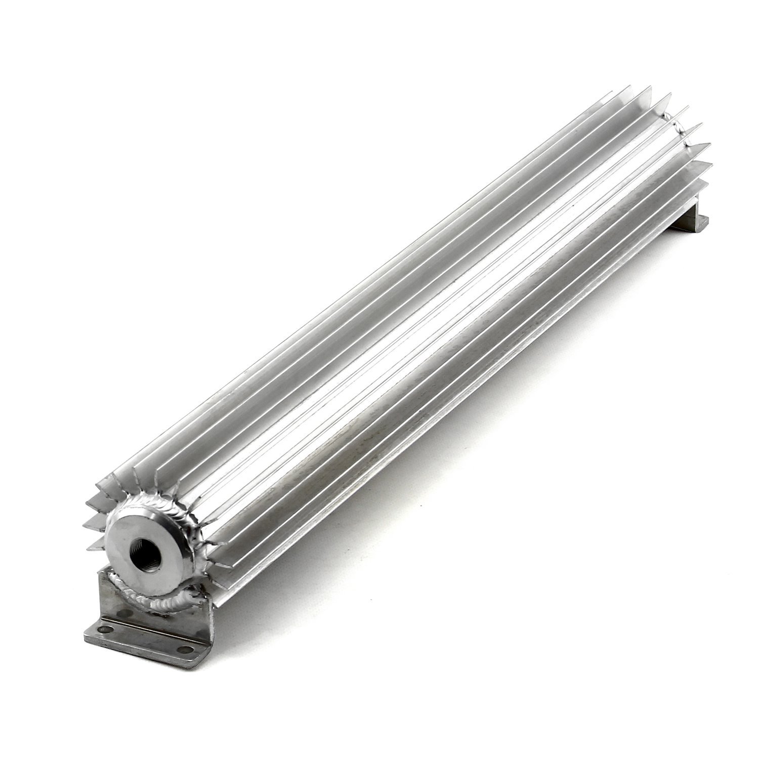 Single Pass Transmission Oil Cooler With 3/8" Hose Barb Fittings Overall: 3" H x 3.25" T x 22" W