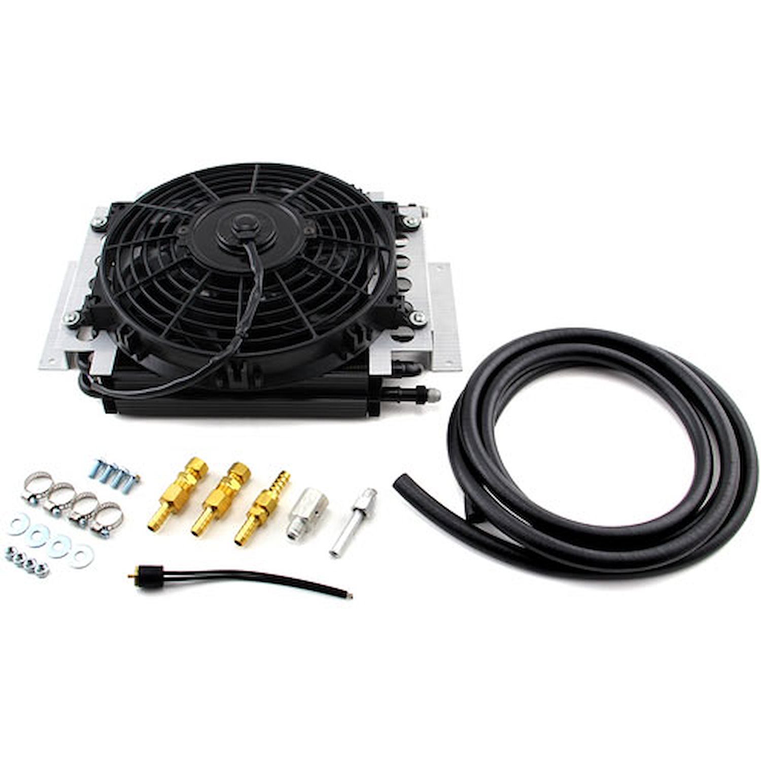 Dual Pass Transmission Oil Cooler & Fan Kit Overall: 11.5" H x 5" T x 12.5" W