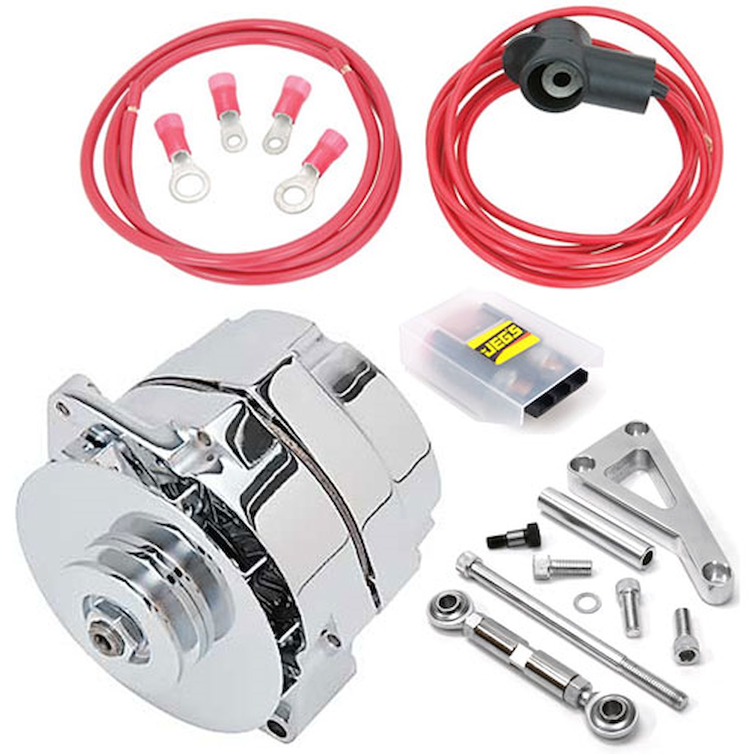 100 AMP Alternator Kit Small Block Chevy With Long Water Pump Includes: