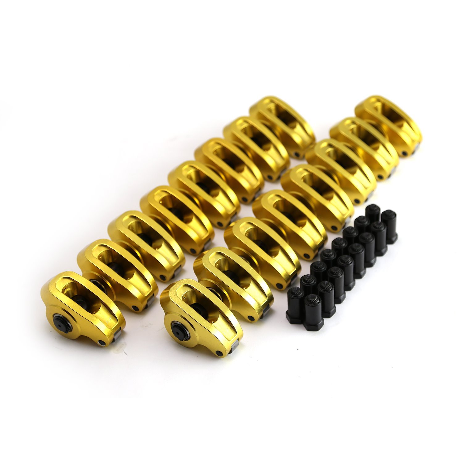 Aluminum Roller Rocker Arms Set Small Block Ford 289/302/351W, Ratio: 1.6 [Gold Anodized Finish]