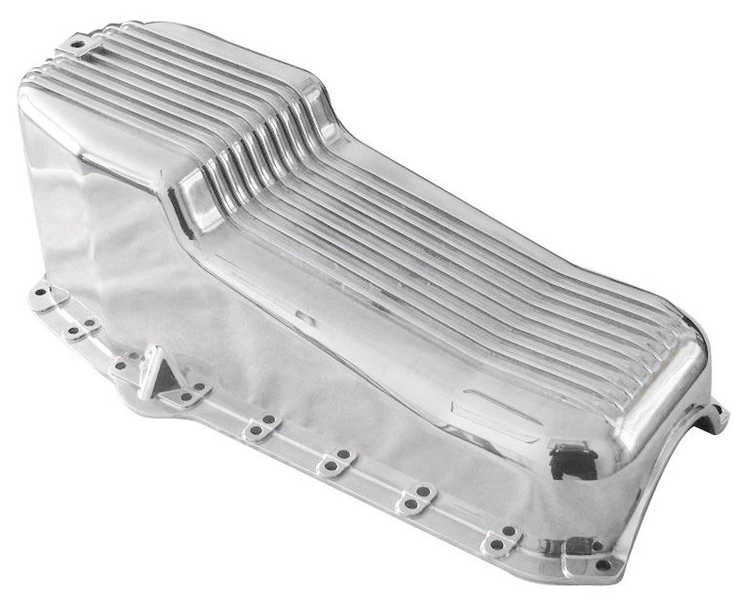 Finned Aluminum Oil Pan Small Block Chevy 350 - Polished Finish
