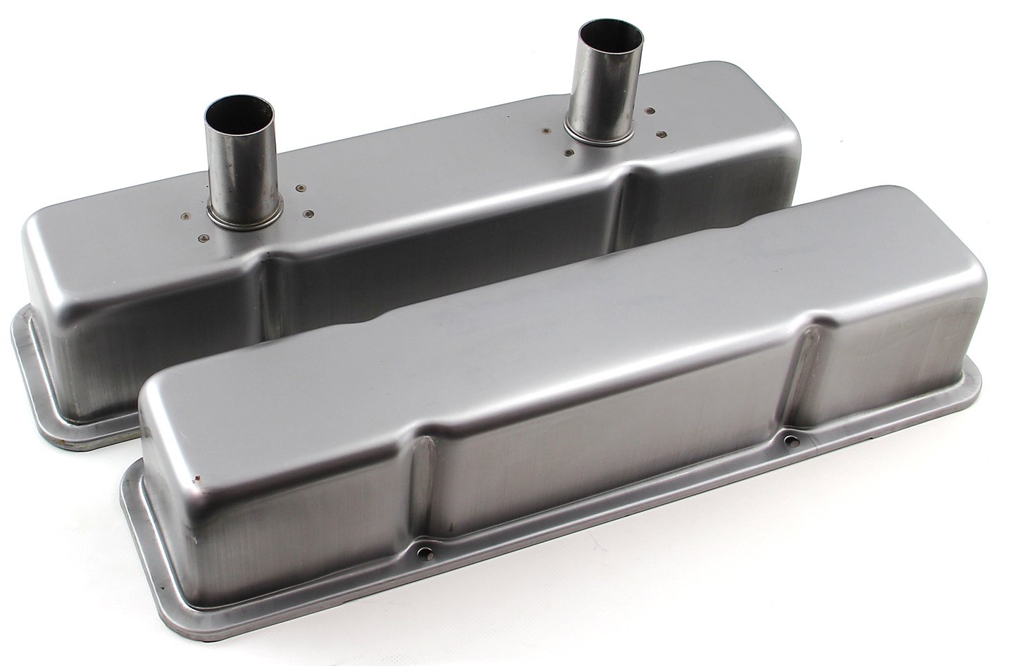 Speedmaster PCE314102102: Circle Track Valve Covers Chevy Small Block 350  Height: 4.125 in. with Left/Driver Side Breather Tubes (1.375 in. OD x  in. T), Clears All Valvetrain Assemblies