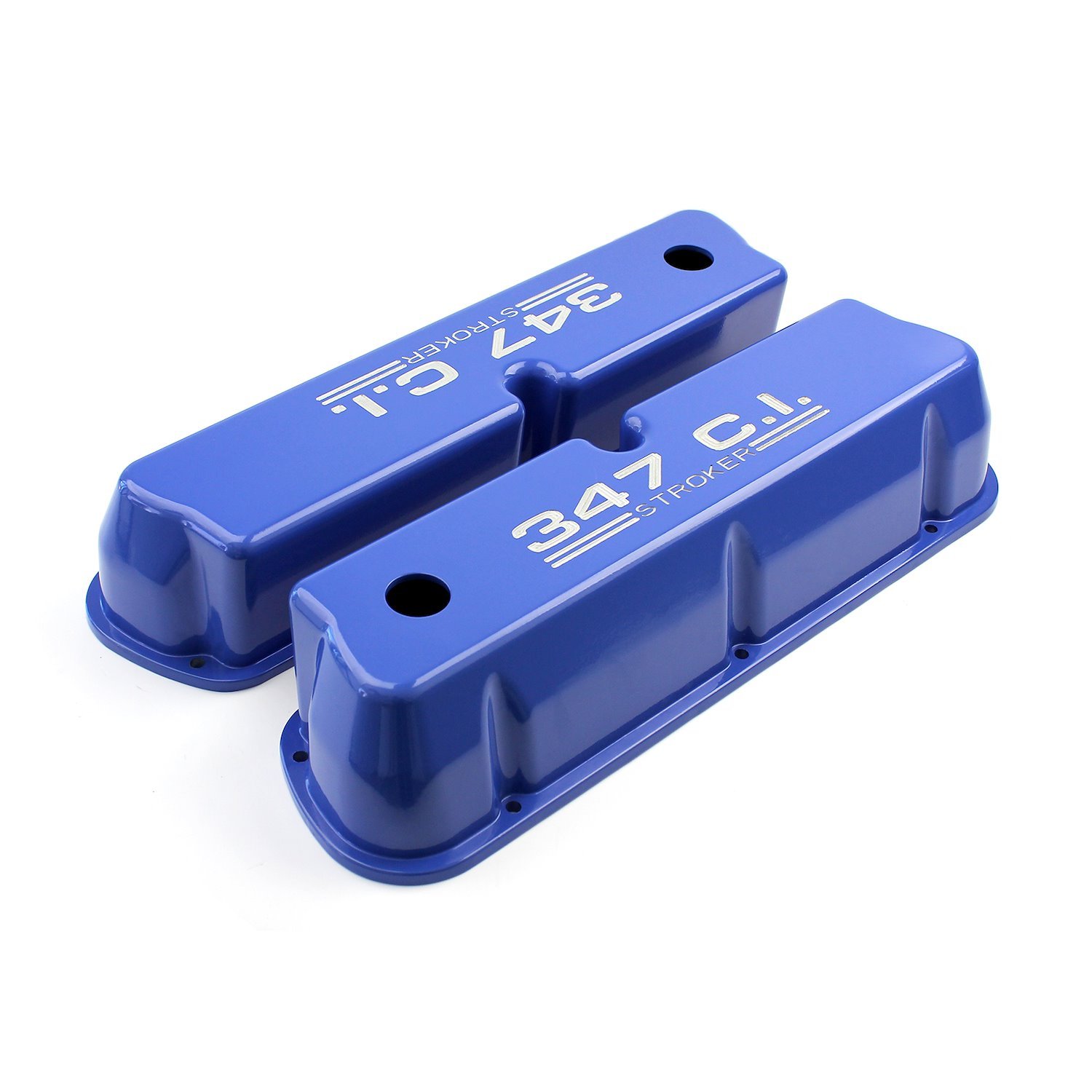Aluminum Valve Covers Small Block Ford 289/302/351W, with 347ci Logo [Blue]