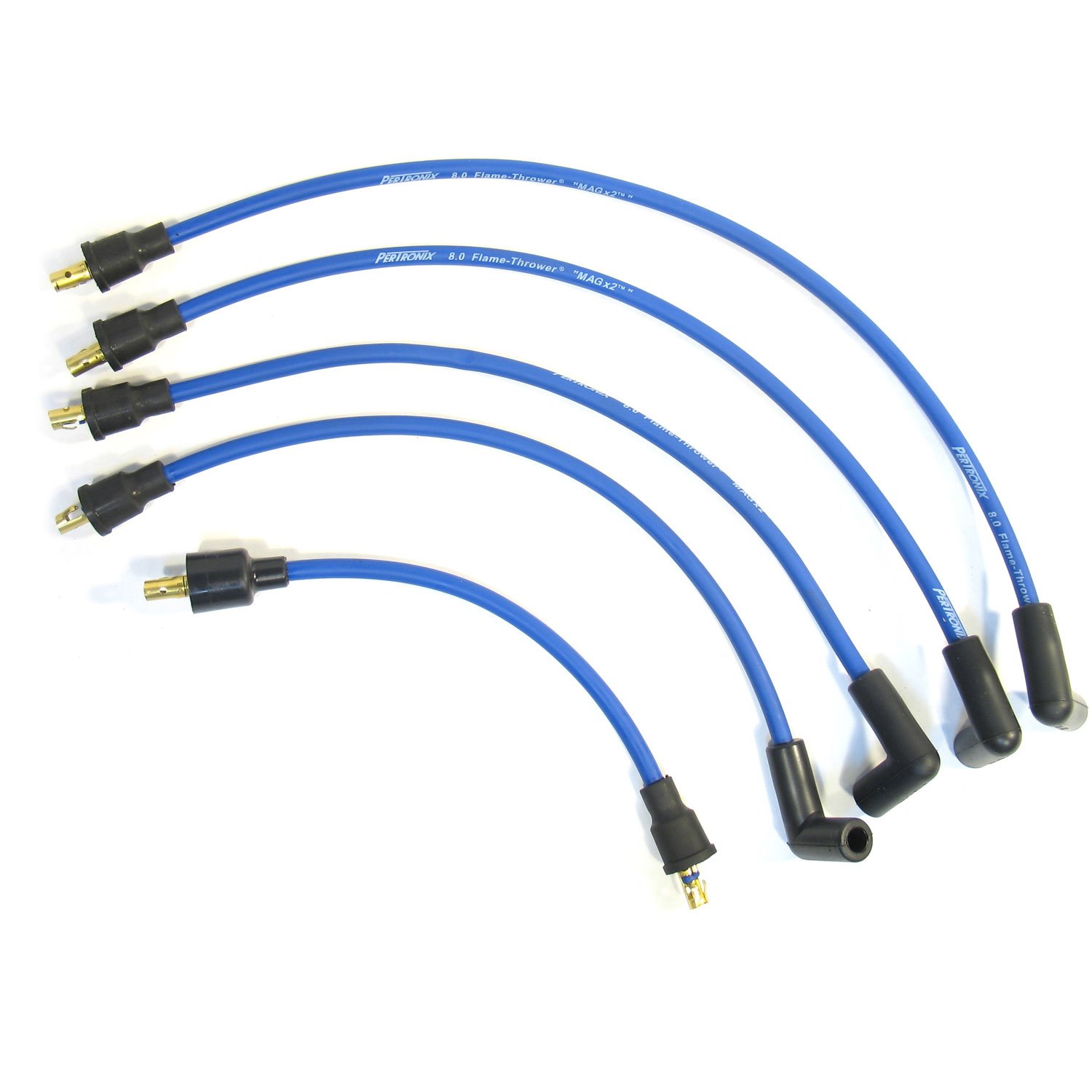 PerTronix 804309 Flame-Thrower Spark Plug Wires 4 cyl 8mm Austin/MG Blue