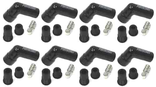 Black Ceramic Spark Plug Boots - 90 Degree - Fits 8 mm Wire - Set of 8