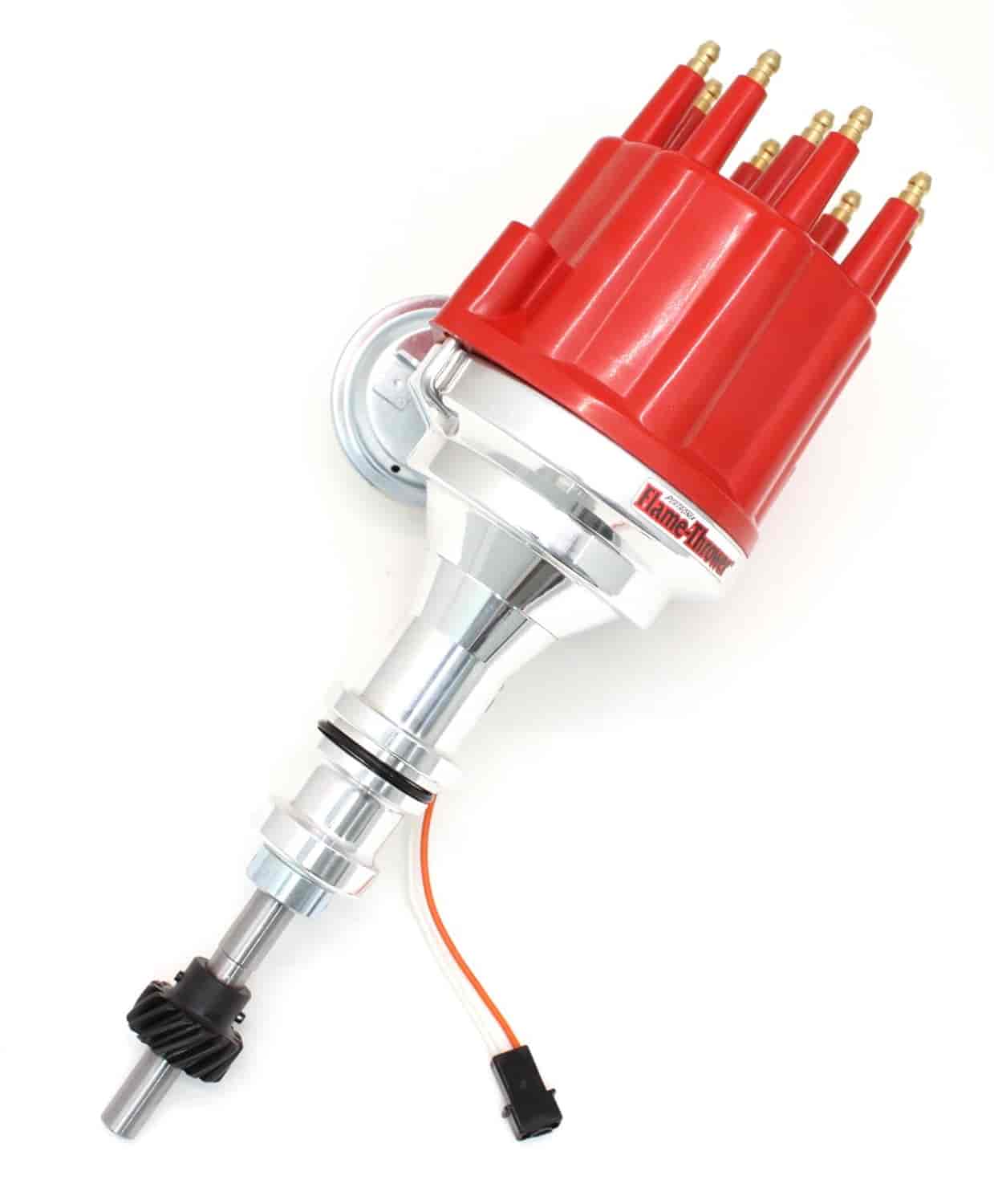 PerTronix D330711 Flame-Thrower Electronic Distributor Billet Magnetic Trigger Ford Small Block Red