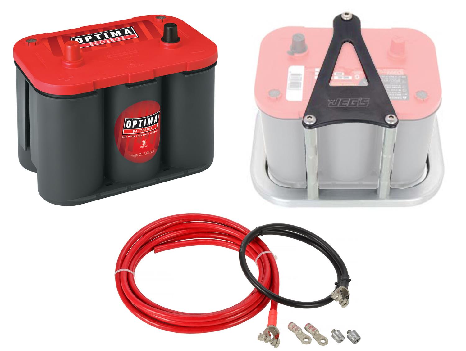 RedTop 12 V Battery and Clear/Black Finish Mount Kit