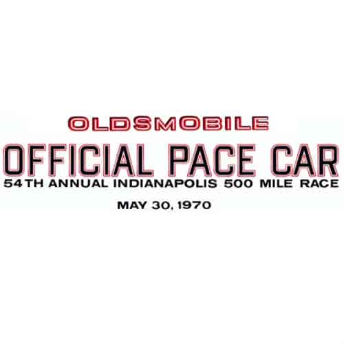 Pace Car Door Decals for 1970 Oldsmobile 442