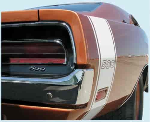 Rear Bumble Bee Stripe with "500" Cutout Decal Kit for 1969 Dodge Charger 500