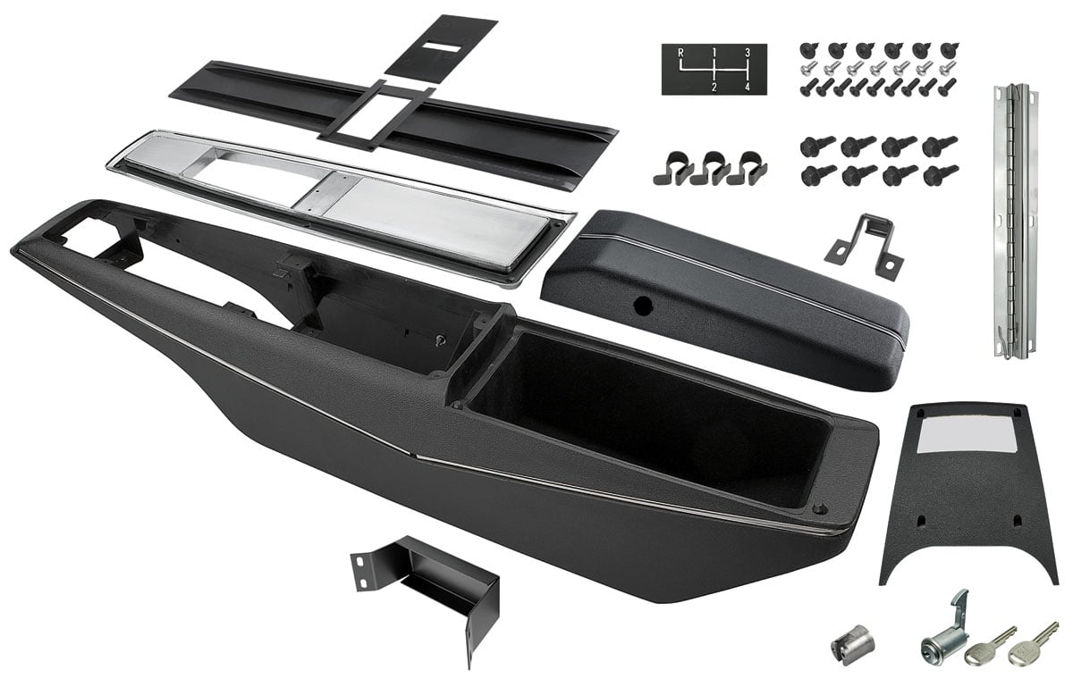 Center Console Kit Assembled for 1971-1972 Chevy Chevelle, El Camino with 4-Speed Transmission