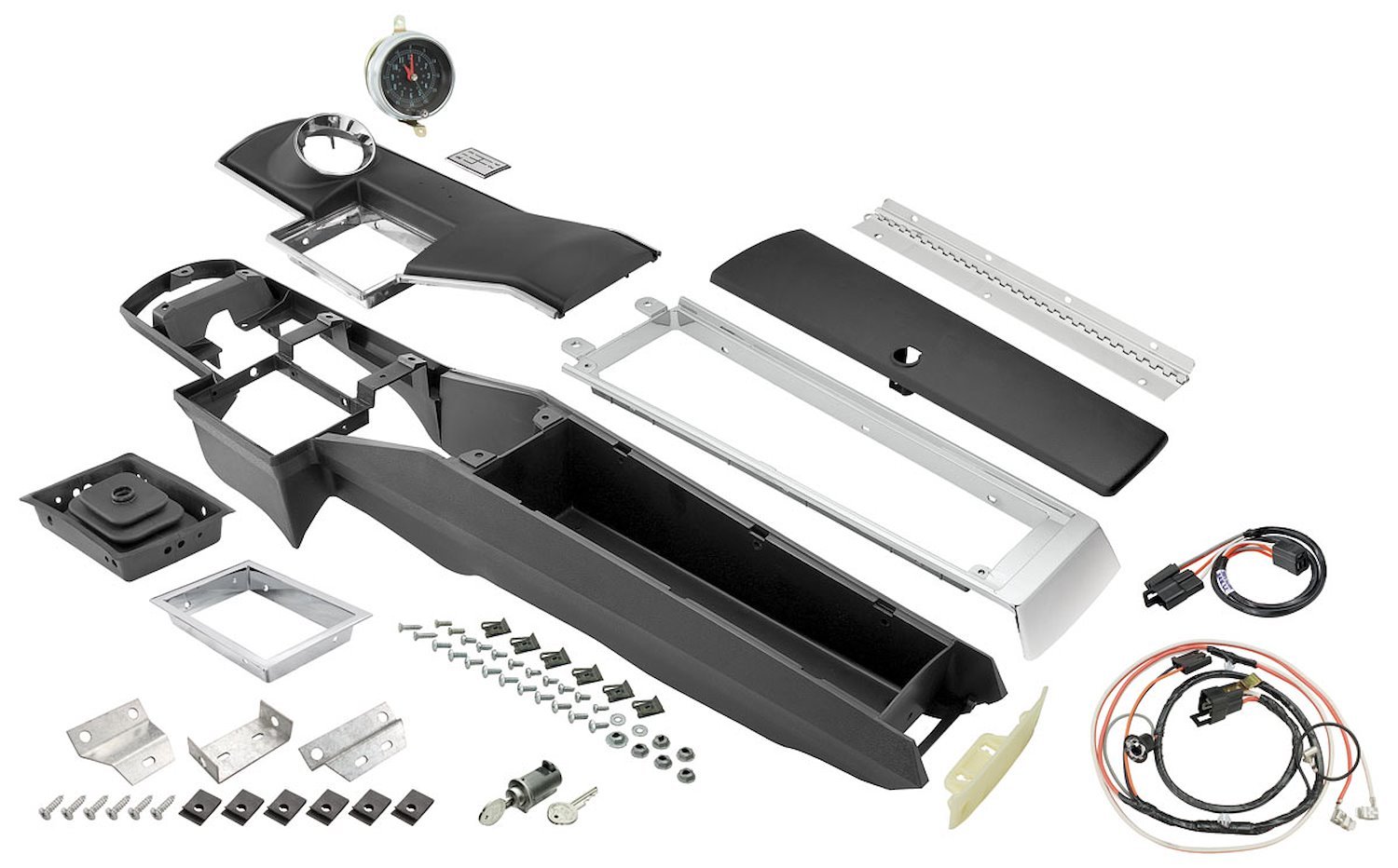 Console Kit for 1966 Chevelle/El Camino, 4 Speed, With Wiring & Clock