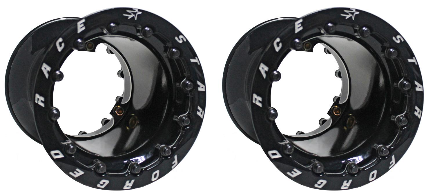 53 Jr. Dragster Wheel, Size: 8 x 10 in., Bolt Circle: 3 x 5.25 in., Double-Beadlock [Gloss Black]