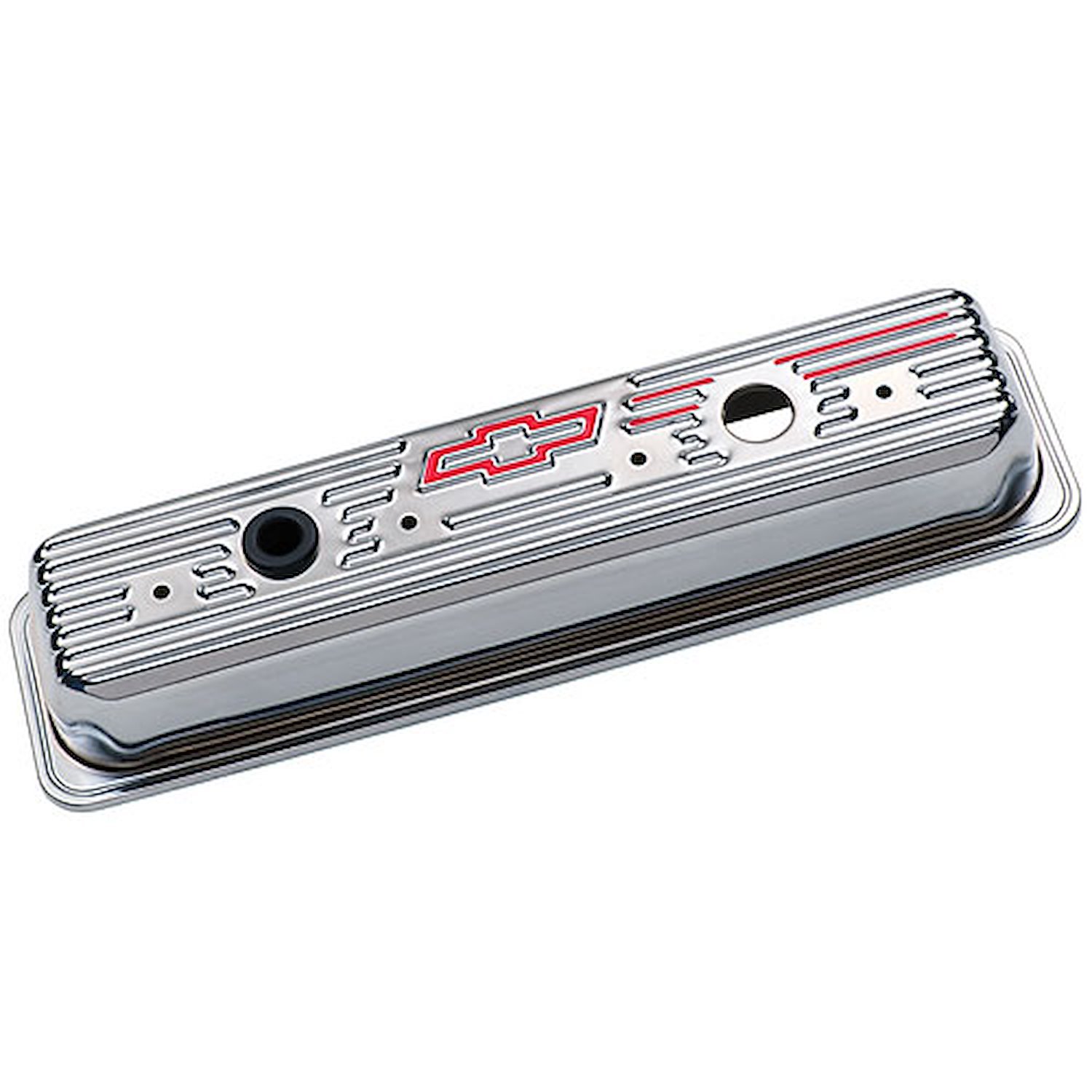 Stamped Steel Center Bolt Tall Valve Covers for 1987-Up Small Block Chevy in Chrome Finish