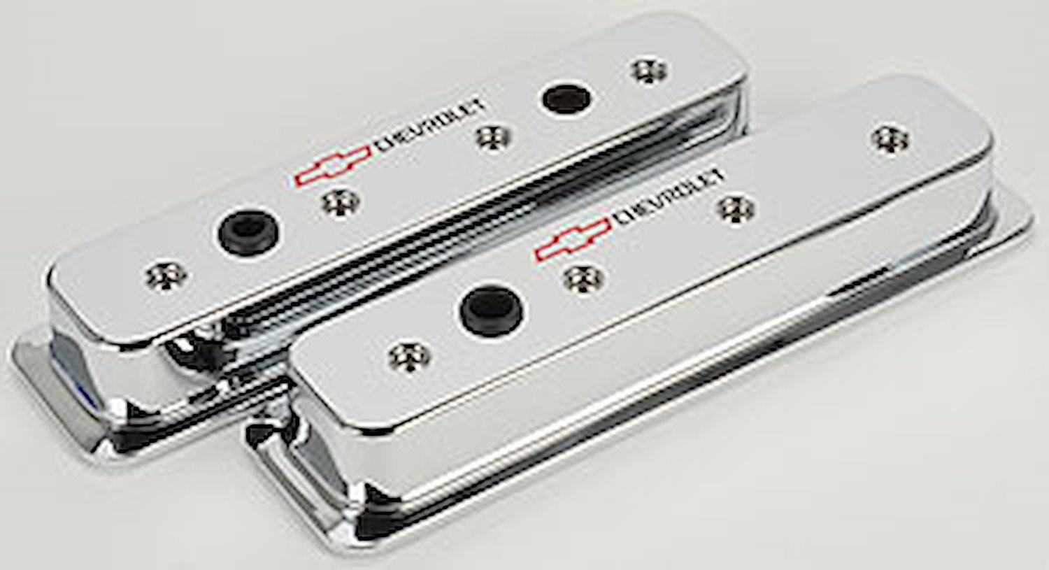 Die-Cast Aluminum Center Bolt Valve Covers for 1987-Up Small Block Chevy in Chrome Finish