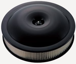 Super-Light 14"x3" Aluminum Air Cleaner Kit with Embossed No Emblem (Plain) in Black Anodized Finish
