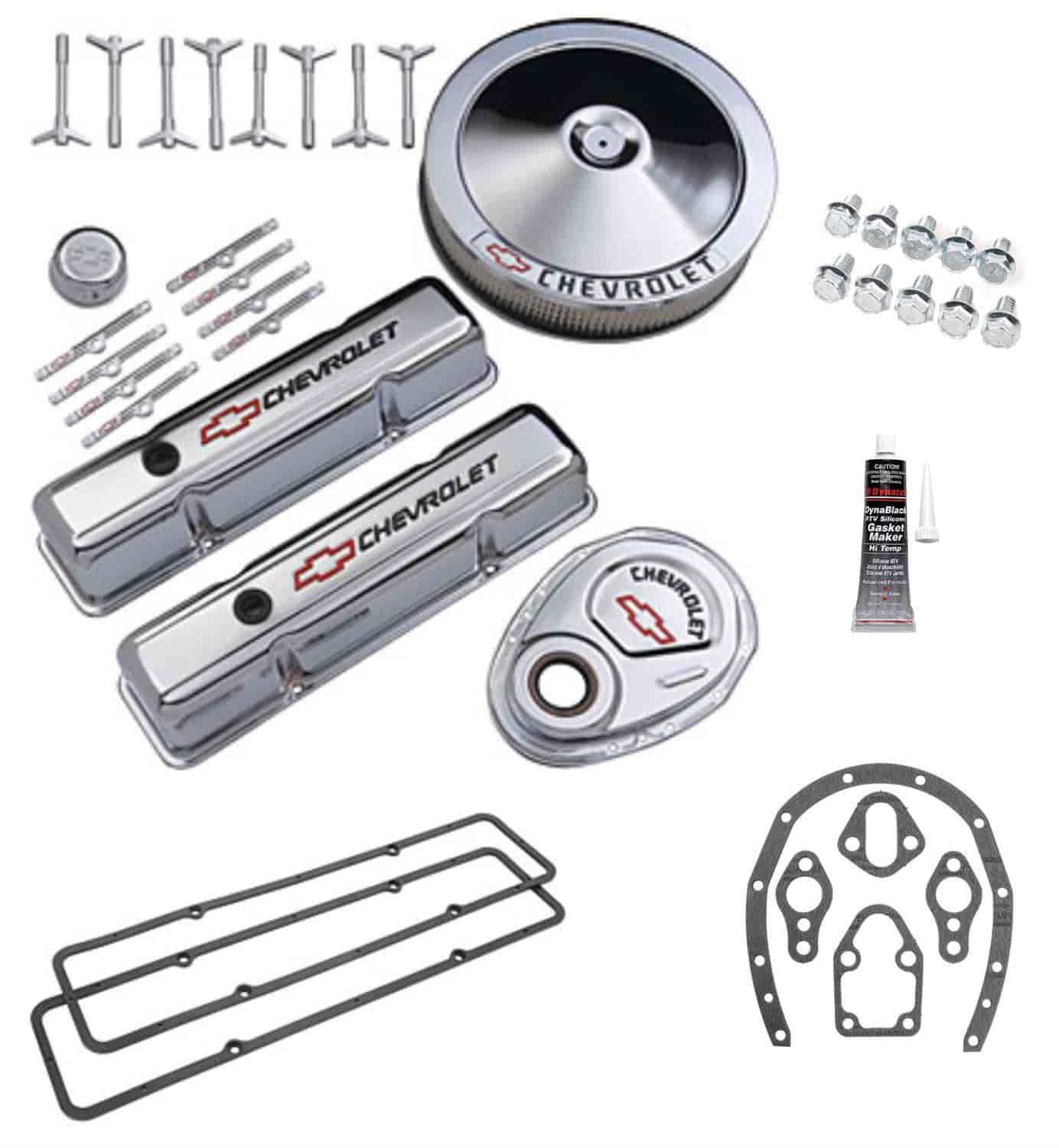 1958-1986 Small Block Chevy Complete Dress-Up Kit Chrome Finish