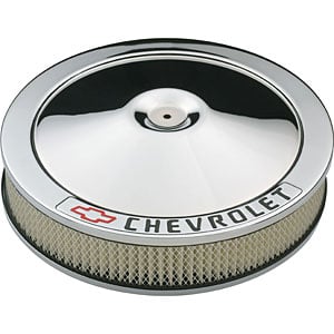 Classic Chevrolet 14"x3" Air Cleaner Kit with Bowtie & Chevrolet Emblem in Chrome Finish