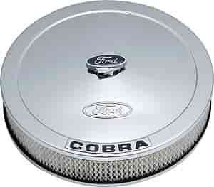 13" Ford Cobra Stamped Steel Air Cleaner Kit in Chrome Finish