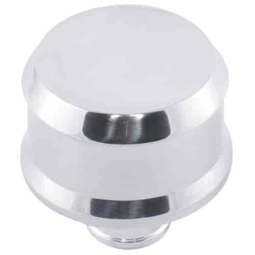 Push-In Aluminum Valve Cover Air Breather Cap with Plain Top in Polished Finish