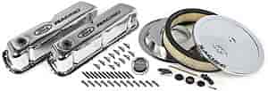 Ford Racing Dress-Up Kit for Small Block Ford 289-302-351W in Chrome Finish with Black Emblems