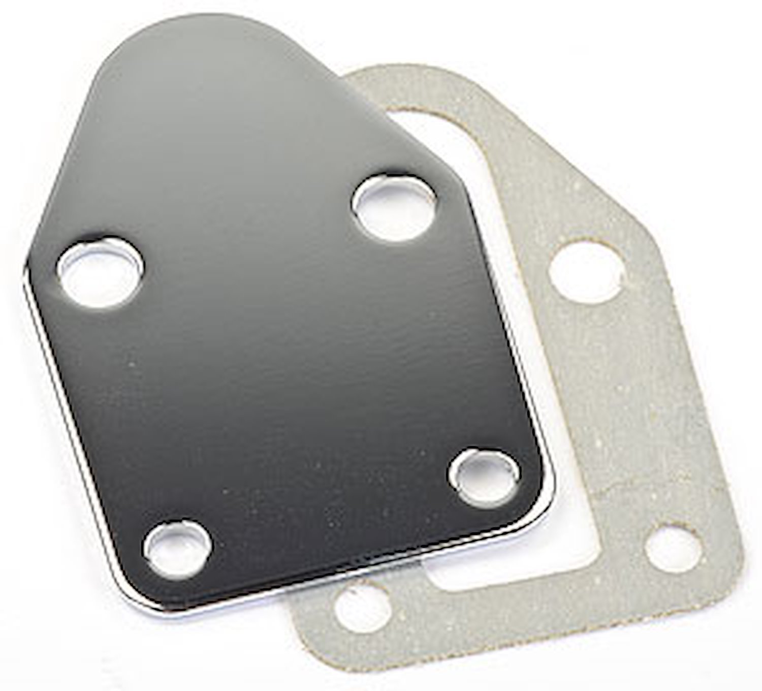 Chrome Fuel Pump Block Off Plate for Small Block Chevy