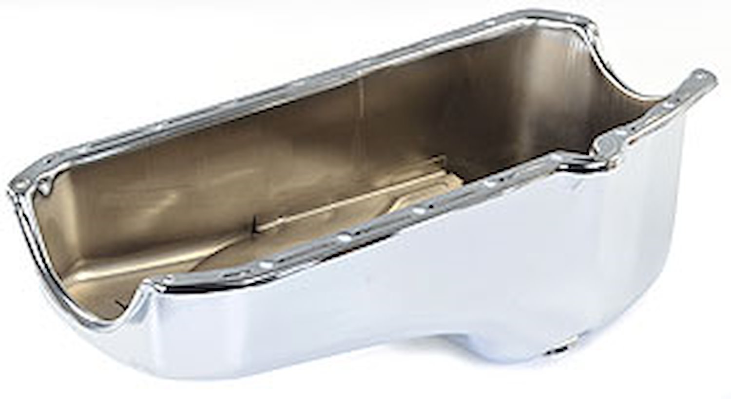 Chrome Oil Pan for 1965-79 Small Block Chevy (Driver Side Dipstick)