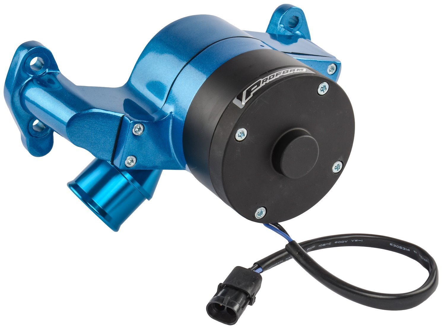 Electric Water Pump Small Block Chevy in Blue Epoxy Powder Coat Finish